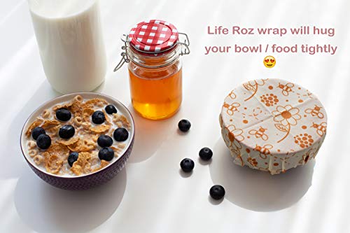 Beeswax Food Wrap and Reusable Produce Mesh Cotton Bags- Eco Friendly Free Plastic, Organic, Biodegradable, Sustainable Food Storage Wrappers, Zero Waste Alternative To Plastic Wraps By LifeRoz