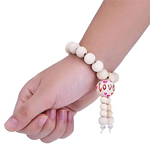 Wood Beads for Crafts, Wooden Beads Natural Beads, 8 Sizes of Unfinished Wooden Beads, DIY Handmade Decoration, Jewelry Crafts (6, 8, 10, 12,14,16,18, 20mm)，with 8Pcs Cotton Thread (490) (WHJFZN001)