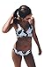CUPSHE Women's Fresh Leaves Printing Cross Bikini Set