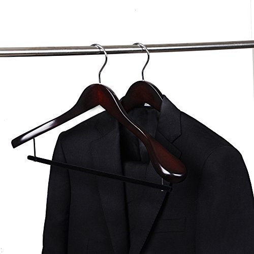 Quality Luxury Curved Wooden Suit Hangers Wide Wood Hanger for Coats