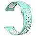 DEKER for Fitbit Versa Bands for Women Men Small Large Wrist, Breathable Soft Fitness Sport Silicone Strap Replacement Accessories Wristbands for Fitbit Versa Smart Watch (Teal/White, Small)