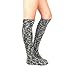 WOWFOOT Women's Knee High Wool Socks Soft Warm Thick Thermal Girl Winter Cushion Crew Quarter (A-Black)