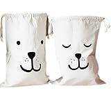 Home Décor Canvas Storage Bag Basket Organizers for Kids Toys, Baby Clothing, Children Books, Gift Baskets (2 Pcs)