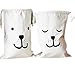 Home Décor Canvas Storage Bag Basket Organizers for Kids Toys, Baby Clothing, Children Books, Gift Baskets (2 Pcs)