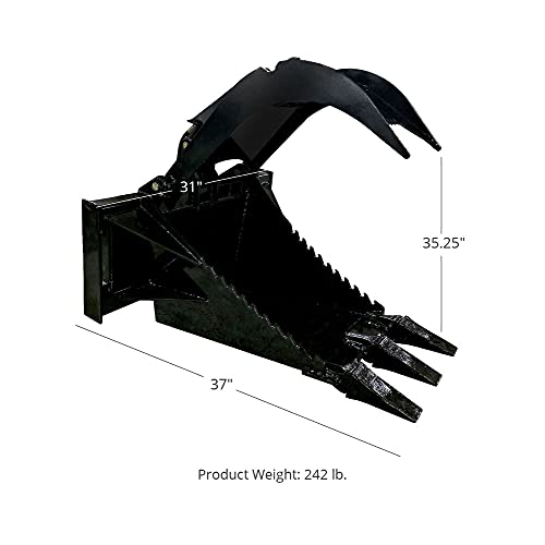 Titan Attachments Mini Skid Steer Stump Bucket Grapple, Quick Tach