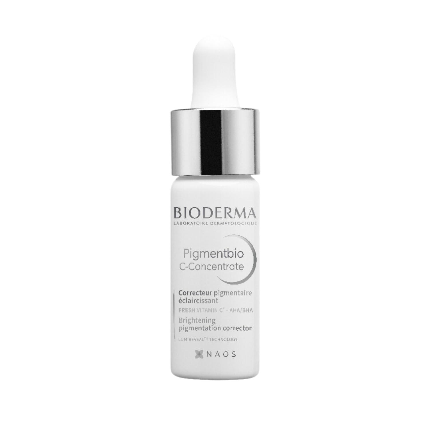 Bioderma Pigmentbio C-Concentrate - Brightening Vitamin C Face Serum for Intense Pigmentation Correction & Hydration, High AHA/BHA Concentration for Gentle Peeling, 15ML