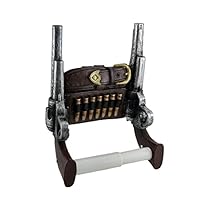 Wild West Six Shooter Double Pistols Toilet Paper Holder by DWK | Western Gungliner Holster Home Decor and Gifts