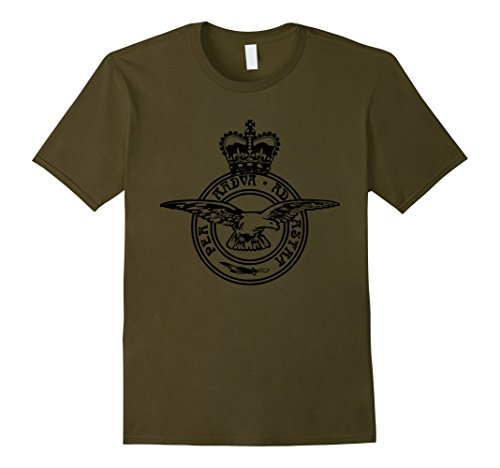 Mens Royal Air Force badge per ardua ad astra t-shirt XL Olive