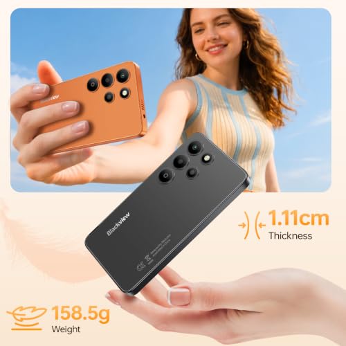 Blackview Wave 2C Smartphone Pas Cher Android 16 (2026), Écran 5", Orange | 12Go(3+9)+32Go/TF 1To Telephone Portable Pas Cher, Batterie 3000mAh Téléphone, Caméra 5MP+2MP, 4G Dual SIM, Face ID, 3.5mm