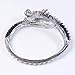 EVER FAITH Women's Austrian Crystal Cool Animal Fly Dragon Bangle Bracelet Black Silver-Tone
