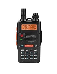 Baofeng UV-5R EX 5W Radio bidireccional de banda dual de largo alcance (versión mejorada de Baofeng UV-5R) Walkie Talkies recargable Radio de jamón con auricular + Cargador de escritorio