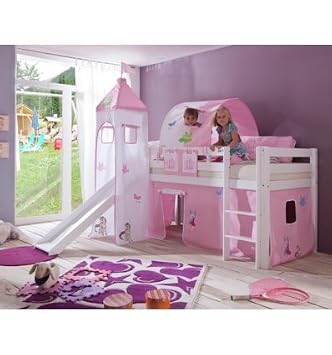 Enfants Lit Mezzanine Avec Toboggan Et Tour Pegasus Amazonfr