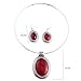 vintage royal bling silvery summer party oval pendant dangle earrings necklace