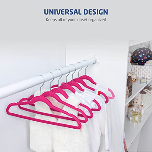 Zober Velvet Kids Hangers for Closet Pack of 50 Non Slip Childrens