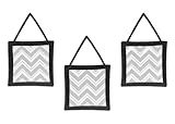 Black and Gray Chevron Zig Zag Wall Hanging Accessories by Sweet Jojo Designs