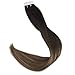 Full Shine Hair Extensions Real Human Hair Tape in Remy Hair Extensions 22 Inch Tape in Hair Extensions Human Hair Balayage Color 1B Dark Roots Fading to 6 and 27 Honey Blonde 50g 20PCS Tape Ins