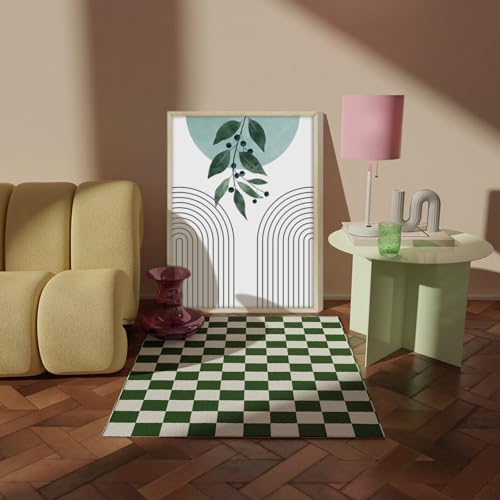 hyidecorart Wooden Frame Boho Sage Green Pictures Decoration Living Room Modern, 3 Pieces Abstract Lines Nordic Simplicity Plant Leaves Bedroom Kitchen Dining Room Office and Bathroom