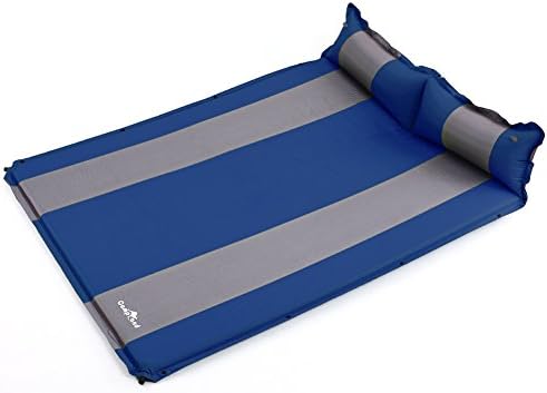 Seatopia Double Self-Inflating Sleeping Pad Air Camping Mat with Pillow – L75.59'' x W52.76” x H1.18”