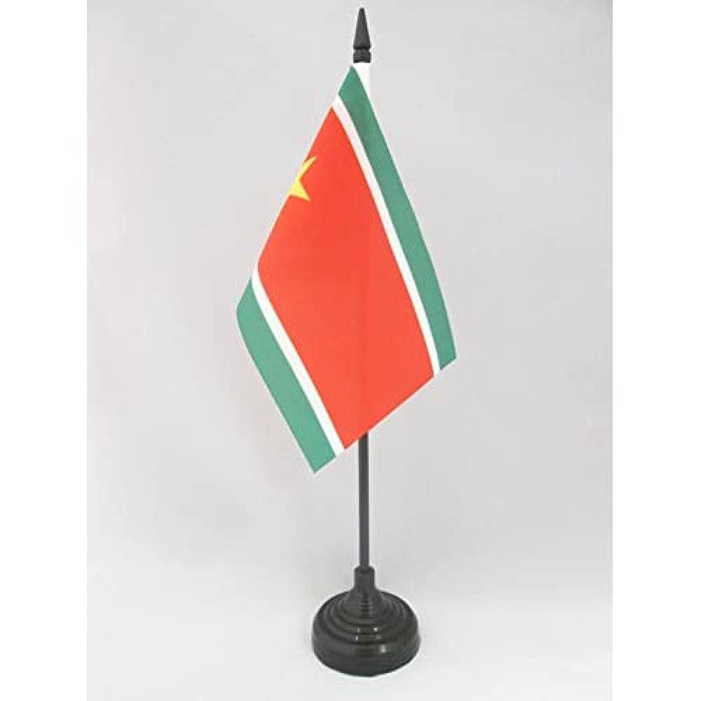 AZ FLAG - Guadeloupe Independentist Table Flag 4'' x 6'' - Guadeloupean Office Mini Banner 100% Polyester 15 x 10 cm - Mini Desk Flag with 10'' Pole and Black Plastic Base