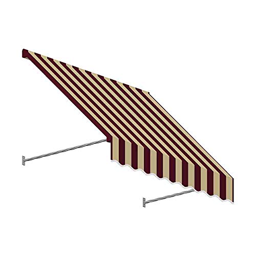 Awntech SANT22-US-7BT 7.38 ft. Santa Fe Twisted Rope Arm Window & Entry Awning44; Burgundy & Tan - 31 x 24 in.