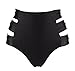 COCOSHIP Women's High Waist Side Straps Bikini Bottom Scrunch Butt Ruched Brief