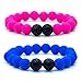 Mana Vibes Kids Beaded Bracelet for Kids, Silicone and Lava Rock Beads (Pink)