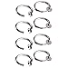 BODYA 4 Pair!8 of Surgical Steel Clip on Non-pierced Hoops Fake Nose Lip Ear Rings (13mm (1/2 Inch)) Piercing (Silver-8pcs)
