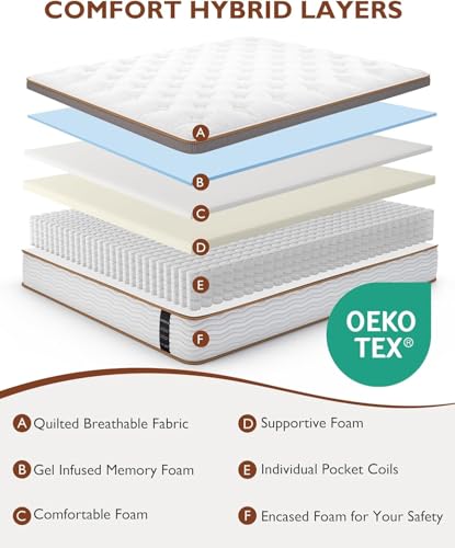 BedStory Full Mattress 10 Inch - Firm Hybrid Mattresses with Lumbar & Shoulder Support, Hotel Collection Hybrid Double Matelas Pain Relief & Deep Sleep - Fiberglass Free - No Odor-365 Night Trial