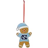 North Carolina Tar Heels (UNC) Gingerbread Man Metal Christmas Ornament