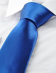 KissTies Royal Blue Satin Tie Solid Necktie Wedding