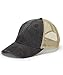 Adams mens 6-Panel Pigment-Dyed Distressed Trucker Cap(OL102)-BLACK/ TAN-OS