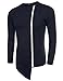 COOFANDY Men's Shirts Casual Zipper Shirt Irregular Long Sleeve T Shirt,Navy Blue,Medium