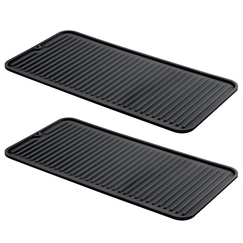 mDesign Silicone Dish Drying Mat and Protector for Kitchen Countertops