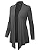 Because I Love You Women's Open Front Drape Hem Lightweight Cardigan - XXX-Large - Charcoal