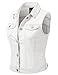 DRESSIS Womens Casual Sleeveless Denim Jean Cropped Vest Jacket WHITE M