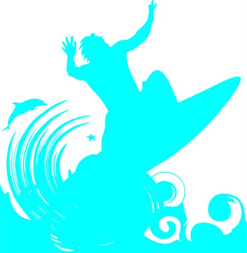 Top Selling Decals - Prices Reduced : Wake Boarding Picture Art – Boys Bed Room - Size : 16 Inches X 16 Inches - Vinyl Wall Sticker - 22 Colors Available - Thumbnail 3