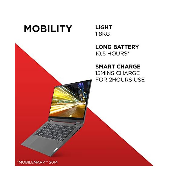 Lenovo IdeaPad Flex 5i 15.6 Inch Full HD LED 2-in-1 Laptop (Intel Core i7, 8GB RAM, 512GB SSD, Windows 10 Home S Mode) - Graphite Grey - Image 4