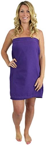 Indulge Linen Waffle Body Wrap For Women With Adjustable Velcro (Purple)