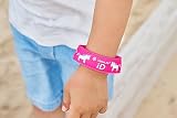 LittleLife ID Strap Unicorn Neon Pink Soft Neoprene with iD Card Pocket view 4