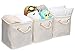 Storage Cube Organizer Bin With Strong Cotton Rope Handle,Storage Baskets Of Waterproof Cotton Fabric,Foldable Storage Cubes By StorageWorks, Natural, Medium (Cube), 3-Pack，10.6x10.6x11.0 inches