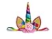 E&L Unicorn Head Band, Unicorn Head Wear, Unicorn Horn with Flower Dressing Headband Birthday Decoration, for Unicorn Themed Cake Topper, Fancy Dress Girl Party Decoration (Rainbow)