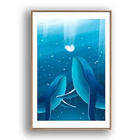 Framed Canvas Wall Art for Living Room, Bedroom Whale Canvas Prints for Modern Home Decoration Ready to Hang - 16"x24" inches