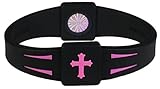 Rico's BioEnergy Band Black with Pink Cross; Medium