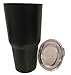 30oz Commercial Grade Stainless Steel Insulated Rambler Tumbler - Classic Black Finish - Double Wall Vacuum Sealed to Keep Drinks ICE Cold or Steaming Hot