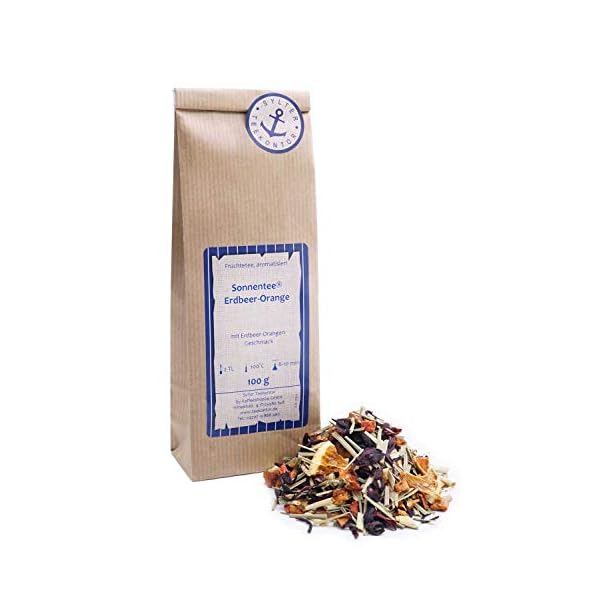 Früchtetee lose Sonnentee® Erdbeer-Orange Apfel Hibiskus Zitronengras Orangen Erdbeer Früchte Tee mit Erdbeer-Orangen…