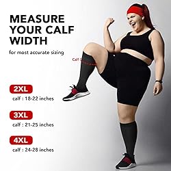 Refeel 3 Packs Plus Size Compression Socks Wide