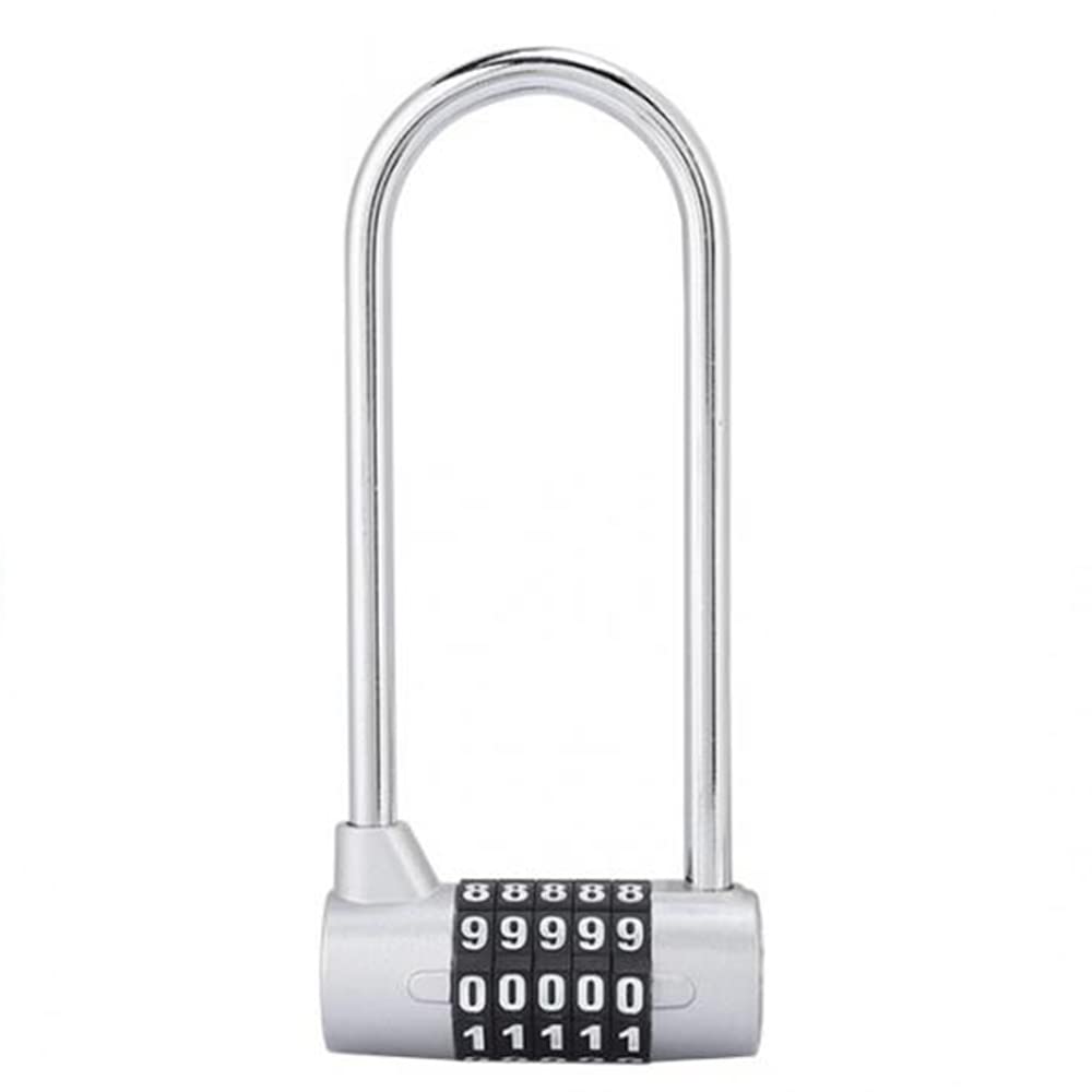 5 Digit Combination Padlock, Long Shackle Outdoor Code Padlock Lengthened Gym Safety Lock for Gym Locker, Toolbox, Closet, Cabinet