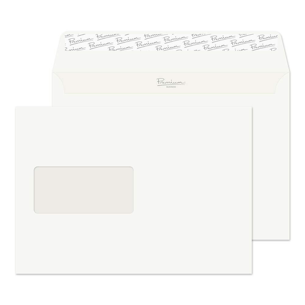 Blake Envelopes Premium Business 71708 Briefumschläge Haftklebung Mit Fenster Auster Wove C5 162 x 229 mm - 120g/m² | 500 Stück
