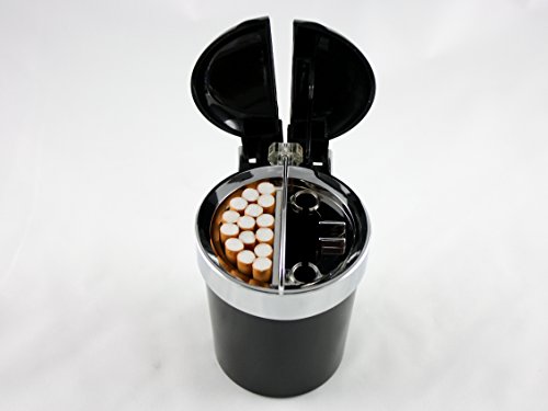 Skyway LED Car Ashtray with Cigarette Case Box Holder - Black - Thumbnail 3