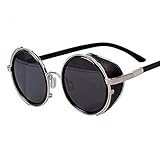 Arctic Star 80's Style Vintage Style Inspired Classic Round Sunglasses Very Popular (Silver frame)